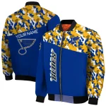 personalized st louis blues flag scratch effect blue bomber jacket best selling
