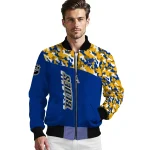 personalized st louis blues flag scratch effect blue bomber jacket best selling