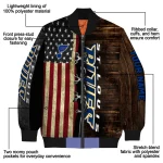 personalized st louis blues flag wood brown bomber jacket best selling