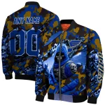personalized st louis blues skull horde blue bomber jacket best selling