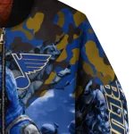 personalized st louis blues skull horde blue bomber jacket best selling