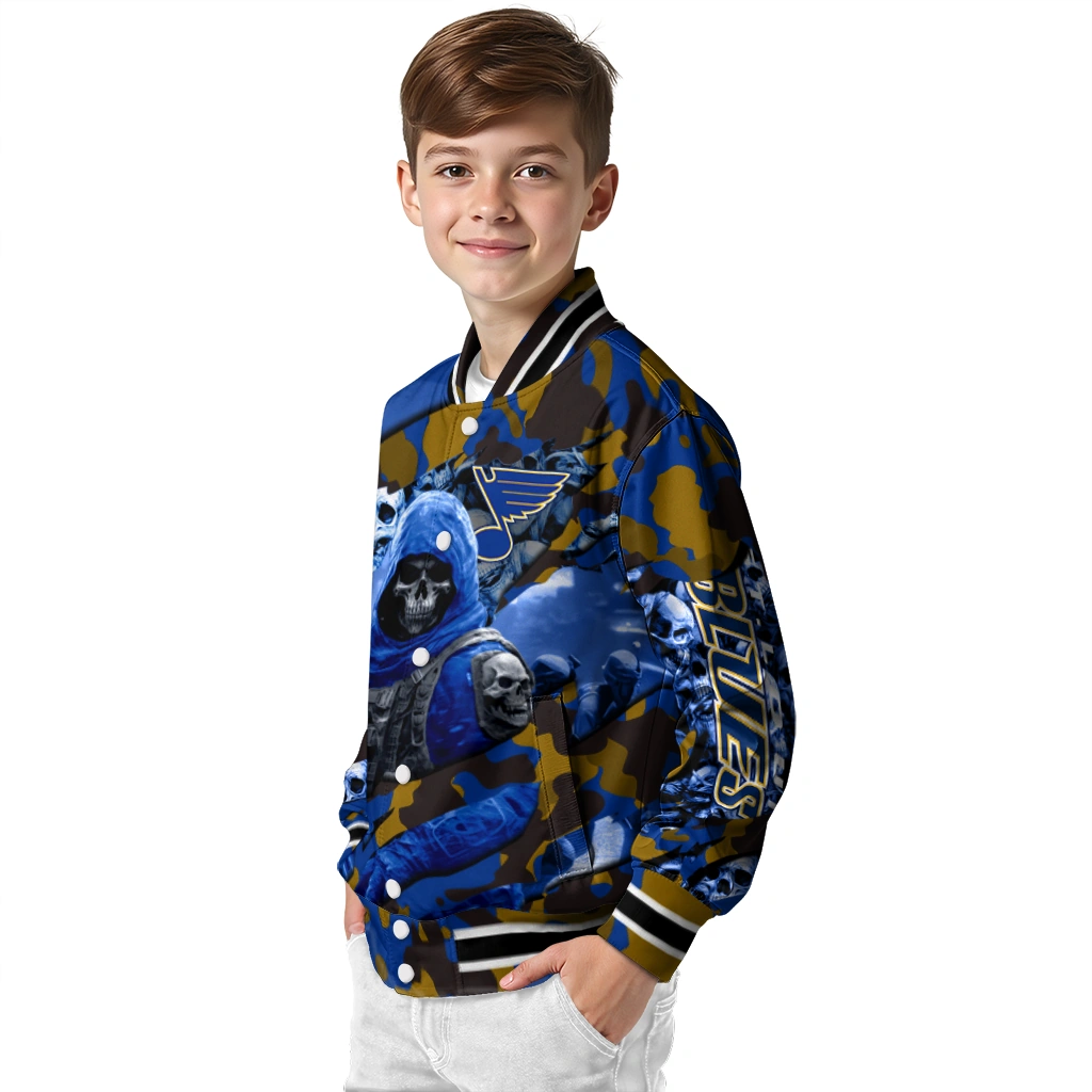 personalized st louis blues skull horde blue varsity jacket trendy personalized st louis blues skull horde blue varsity jacket trendy
