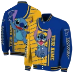 personalized st louis blues stitch laughing blue varsity jacket best selling