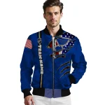personalized st louis blues usa flag rips blue bomber jacket best selling