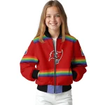 personalized tampa bay buccaneers rainbow jersey number red bomber jacket best selling