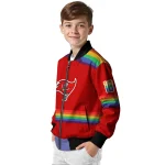 personalized tampa bay buccaneers rainbow jersey number red bomber jacket best selling