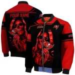 personalized tampa bay buccaneers reaper hands red black bomber jacket best selling