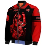 personalized tampa bay buccaneers reaper hands red black bomber jacket best selling