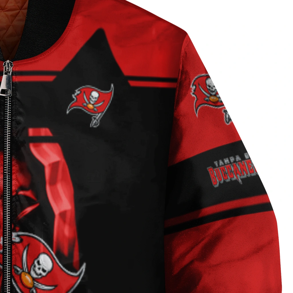 personalized tampa bay buccaneers reaper hands red black bomber jacket premium grade personalized tampa bay buccaneers reaper hands red black bomber jacket premium grade