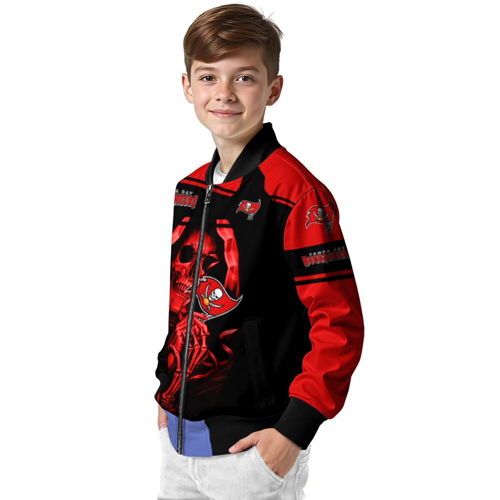 personalized tampa bay buccaneers reaper hands red black bomber jacket trendy personalized tampa bay buccaneers reaper hands red black bomber jacket trendy