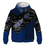 personalized tampa bay lightning arrow matrix blue black windbreaker jacket best selling
