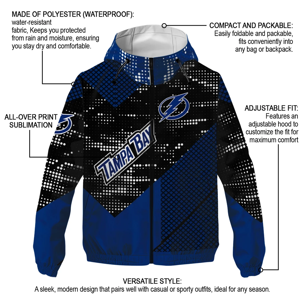 personalized tampa bay lightning arrow matrix blue black windbreaker jacket new arrival personalized tampa bay lightning arrow matrix blue black windbreaker jacket new arrival