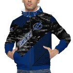 personalized tampa bay lightning arrow matrix blue black windbreaker jacket best selling