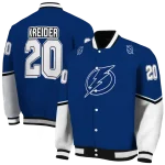 personalized tampa bay lightning chevron style blue varsity jacket best selling