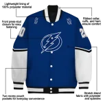 personalized tampa bay lightning chevron style blue varsity jacket best selling