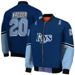 personalized tampa bay rays chevron style navy bomber jacket best selling