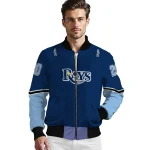 personalized tampa bay rays chevron style navy bomber jacket best selling