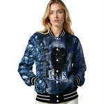 personalized tampa bay rays skull cluster navy varsity jacket best selling