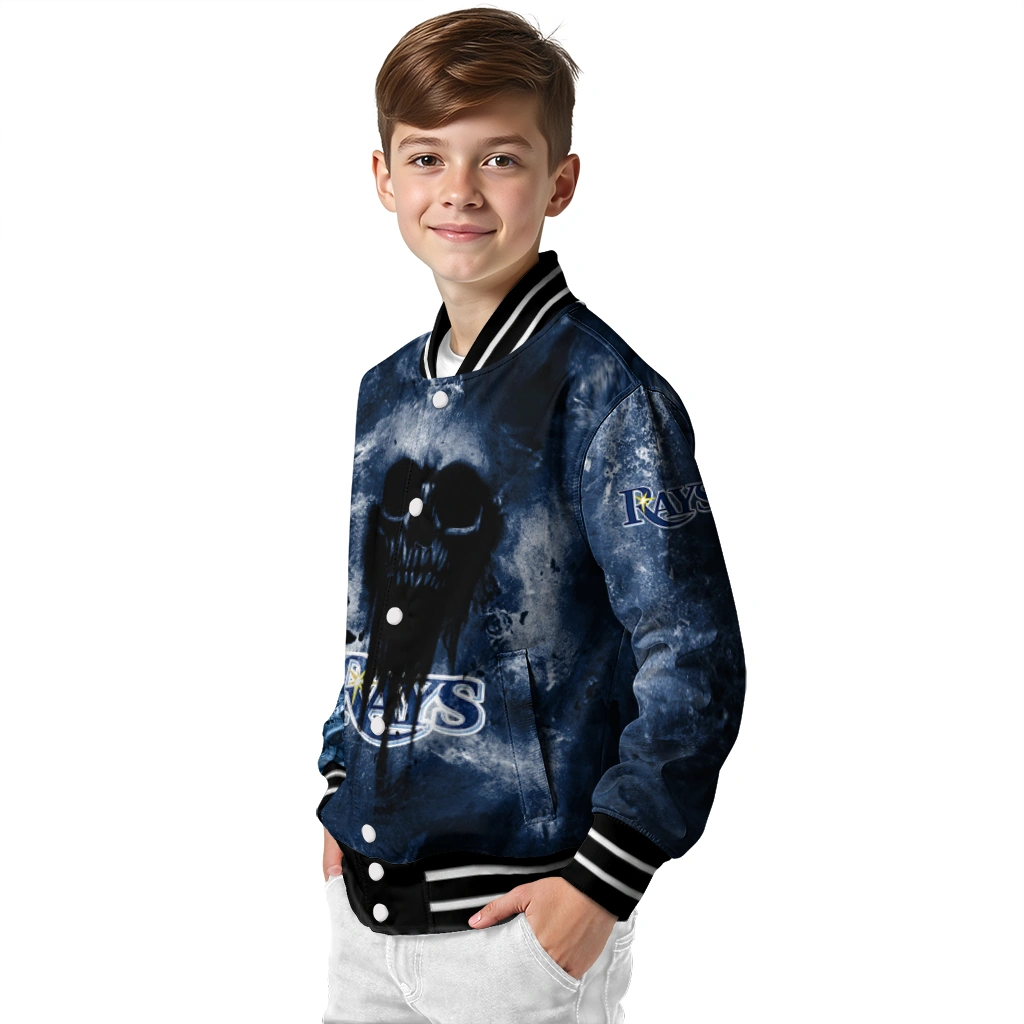 personalized tampa bay rays skull cluster navy varsity jacket trendy personalized tampa bay rays skull cluster navy varsity jacket trendy