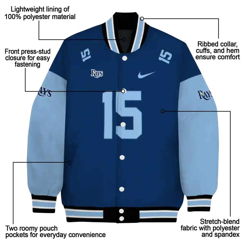 personalized tampa bay rays team patch navy varsity jacket new arrival personalized tampa bay rays team patch navy varsity jacket new arrival