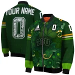 personalized tcu horned frogs shamrock vortex green bomber jacket best selling