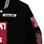 personalized temple owls american flag skull black varsity jacket best selling