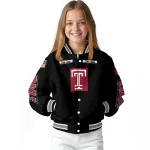 personalized temple owls american flag skull black varsity jacket best selling