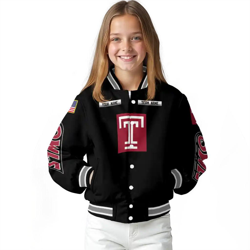 personalized temple owls american flag skull black varsity jacket top rated personalized temple owls american flag skull black varsity jacket top rated