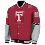 personalized temple owls chevron style red varsity jacket best selling