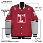 personalized temple owls chevron style red varsity jacket best selling