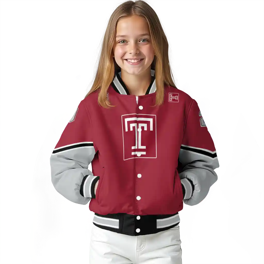 personalized temple owls chevron style red varsity jacket top rated personalized temple owls chevron style red varsity jacket top rated