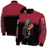 personalized temple owls groot football red black varsity jacket best selling