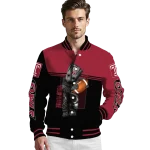 personalized temple owls groot football red black varsity jacket best selling