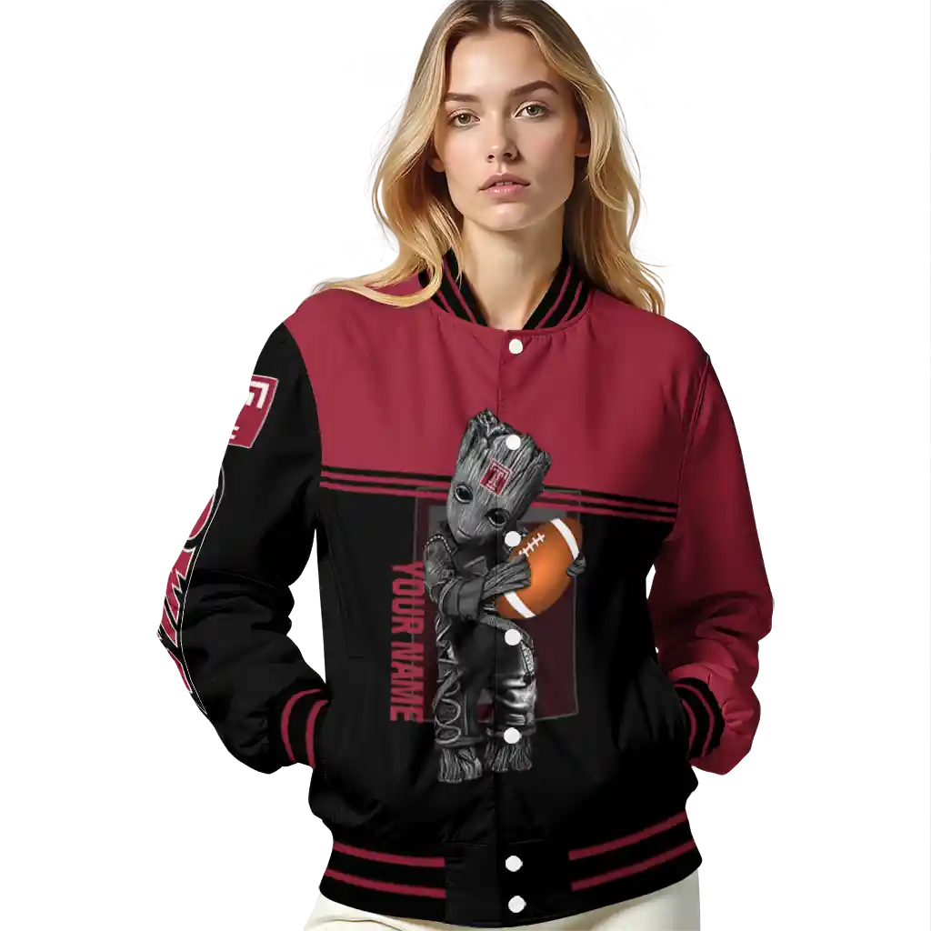 personalized temple owls groot football red black varsity jacket latest model personalized temple owls groot football red black varsity jacket latest model