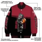 personalized temple owls groot football red black varsity jacket best selling