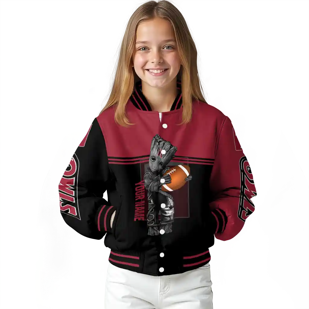 personalized temple owls groot football red black varsity jacket top rated personalized temple owls groot football red black varsity jacket top rated