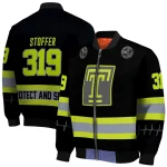 personalized temple owls heartbeat accent black green bomber jacket best selling