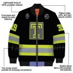 personalized temple owls heartbeat accent black green bomber jacket best selling
