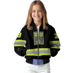 personalized temple owls heartbeat accent black green bomber jacket best selling