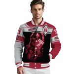 personalized temple owls reaper hands red black varsity jacket best selling