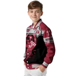 personalized temple owls reaper hands red black varsity jacket best selling