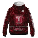 personalized temple owls shards cluster red windbreaker jacket best selling
