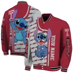 personalized temple owls stitch laughing red varsity jacket best selling