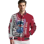 personalized temple owls stitch laughing red varsity jacket best selling