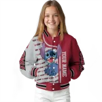 personalized temple owls stitch laughing red varsity jacket best selling