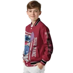 personalized temple owls stitch laughing red varsity jacket best selling