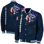 personalized tennessee titans american pride tears navy varsity jacket best selling