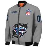 personalized tennessee titans claw marking grey bomber jacket best selling