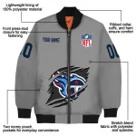 personalized tennessee titans claw marking grey bomber jacket best selling