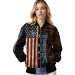 personalized tennessee titans flag wood brown bomber jacket best selling